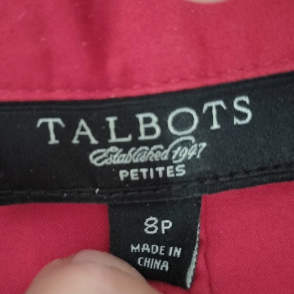 Vintage Talbots Red Maxi Dress Cotton Size 8P Collared Button Up - Picture 5 of 7